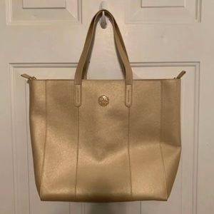 Joy Mangano Gold Leather Tote Purse